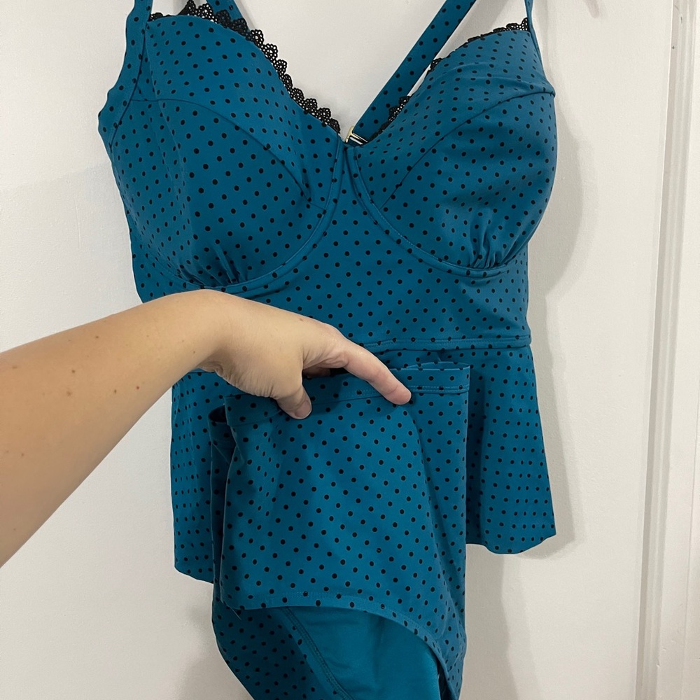 Terra Sky 1X (16-18) retro 2 piece bathing suit.